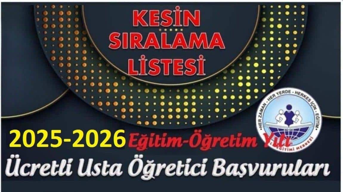 Ücretli Usta Öğretici KESİN SIRALAMA LİSTESİ ve KURS AÇMA SÜRECİ
